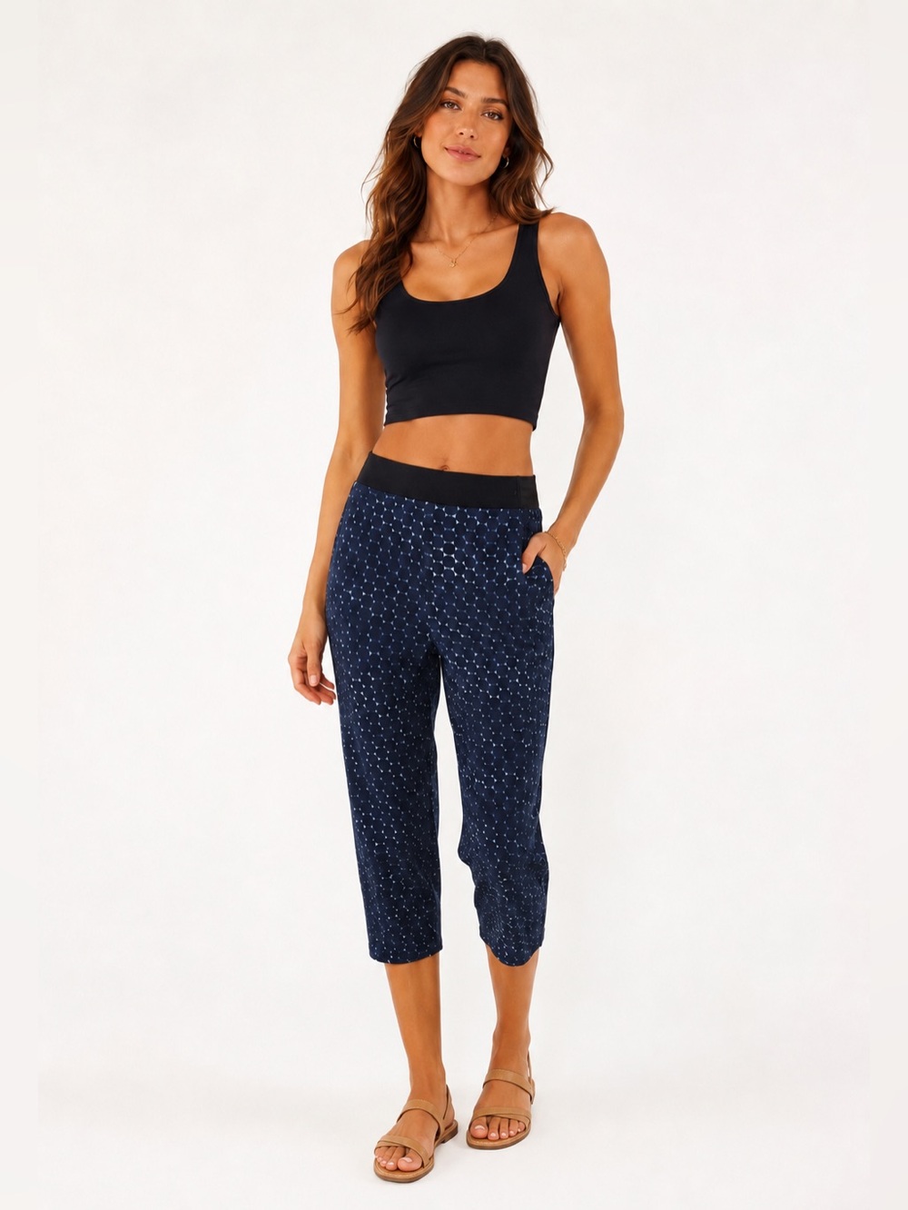 Jonathan Simkhai Blue Elastic Waist‎ Cropped Pants Sz. S